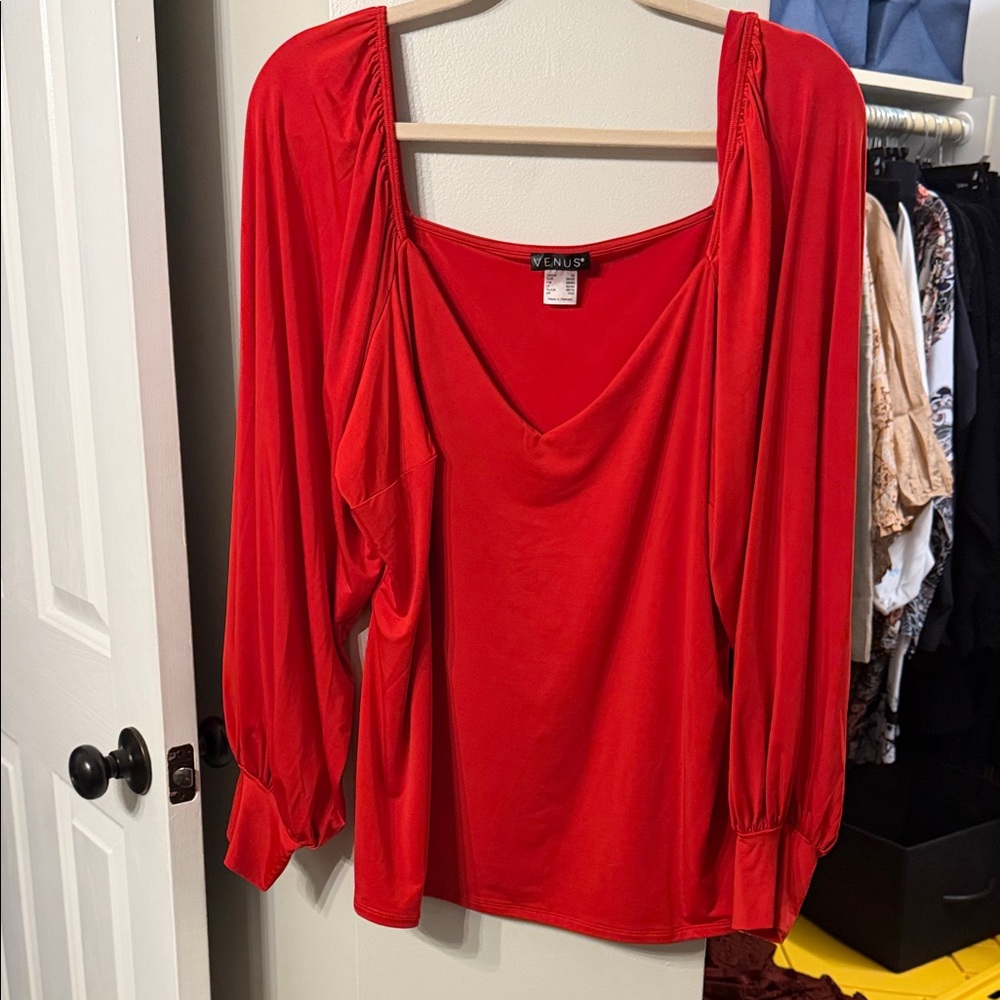 VENUS Vibrant Red Blouse